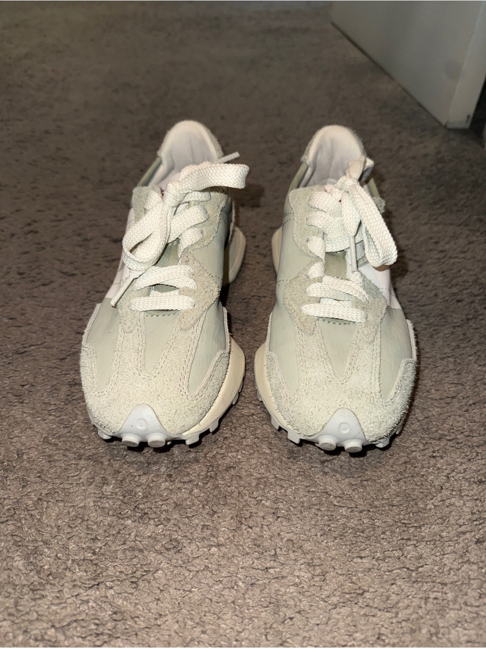 Women’s Neutral Sage Suede-Accent Sneakers
